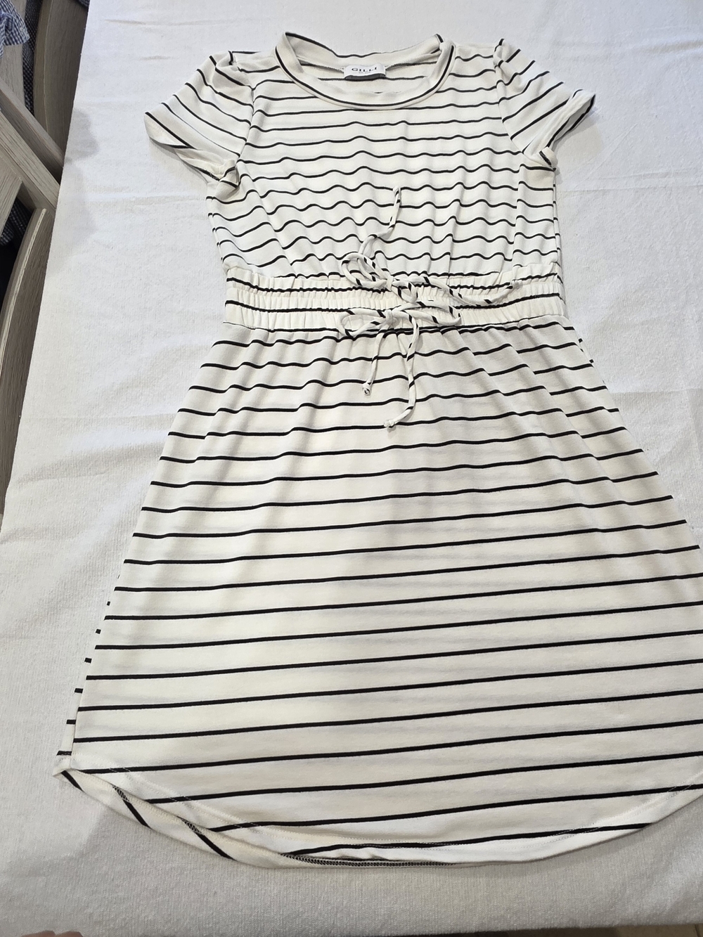 Gilli Cream and Black Striped Mini Dress